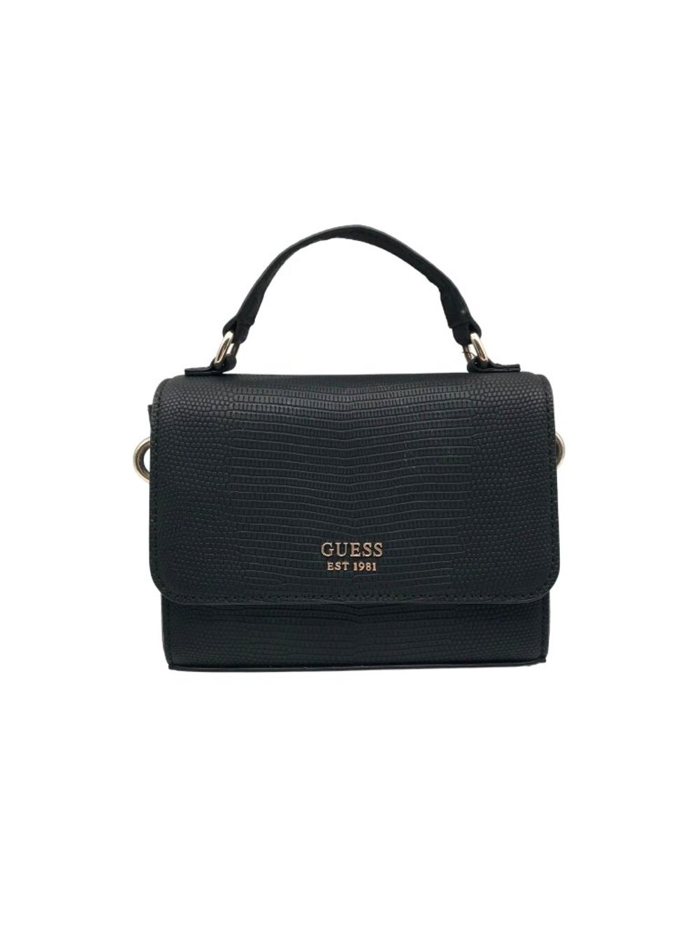 Guess Black Mini Lyndi Mini Flap Crossbody Bag